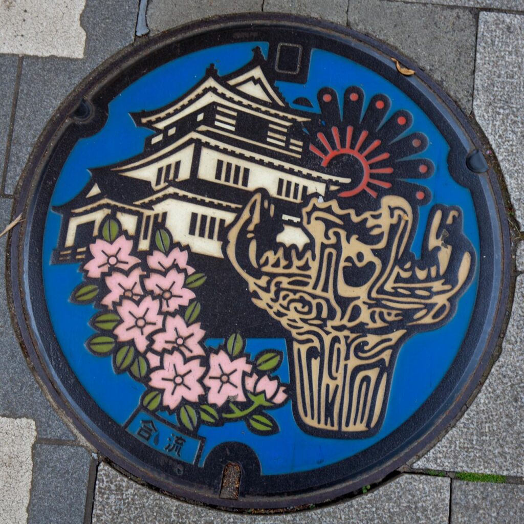 長岡市A001のデザインマンホール（座標蓋）