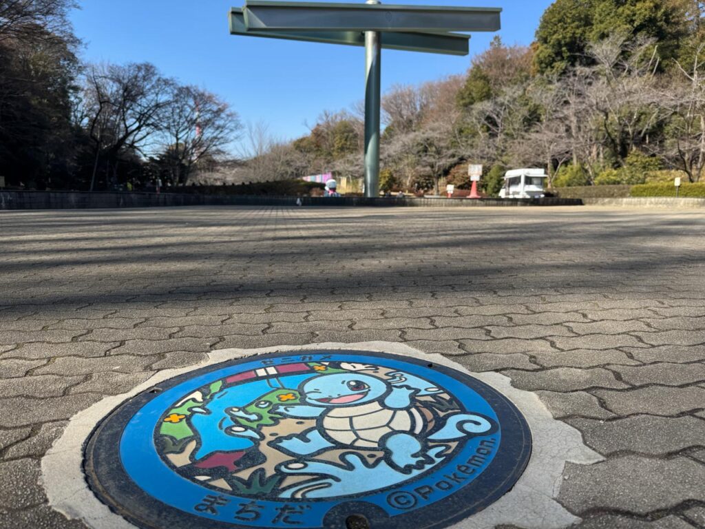 ゼニガメのポケモンマンホール蓋が設置されている場所周辺の現地写真